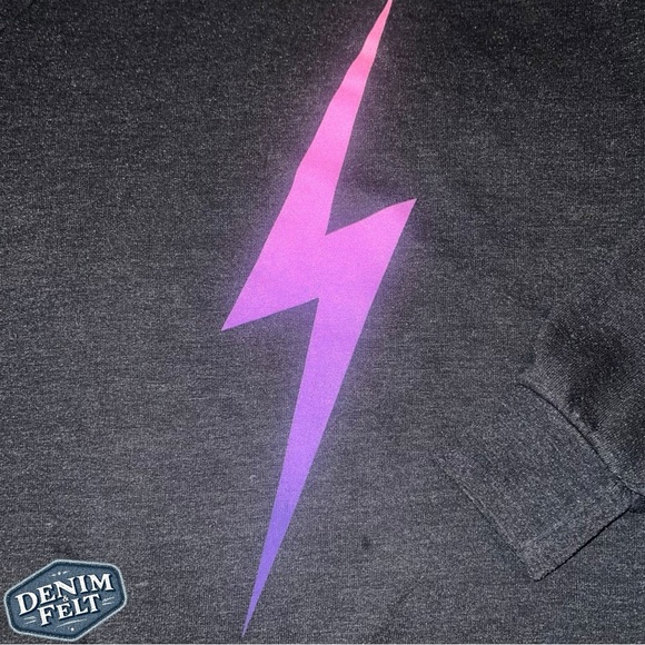 Aviator Nation Women’s Bolt Fade Sweatshirt in Black / Pink/Purple | PRELOVED🩷 - Picture 2 of 10